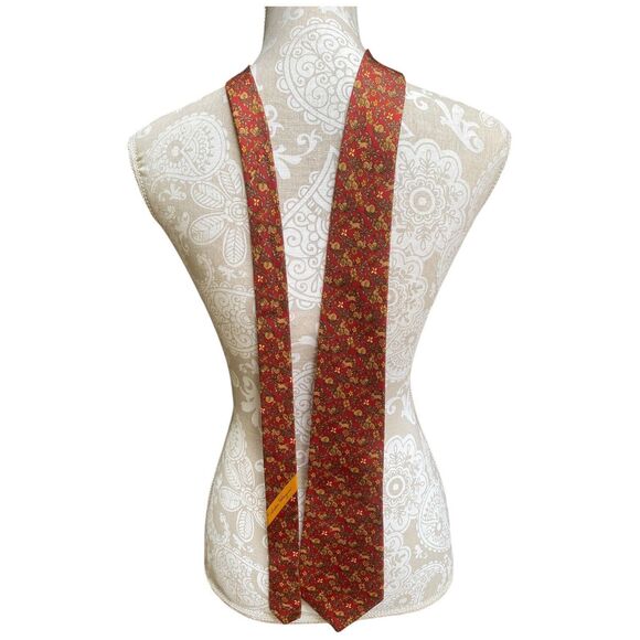 Salvatore Ferragamo 100% Silk Tie Bunny & Floral Novelty Print Made in Italy 57” - Picture 6 of 14